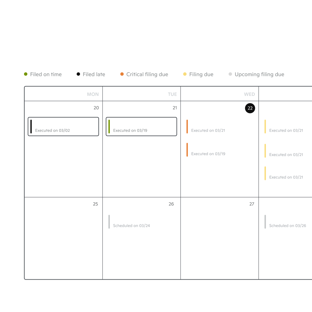 Form 4 filings calendar